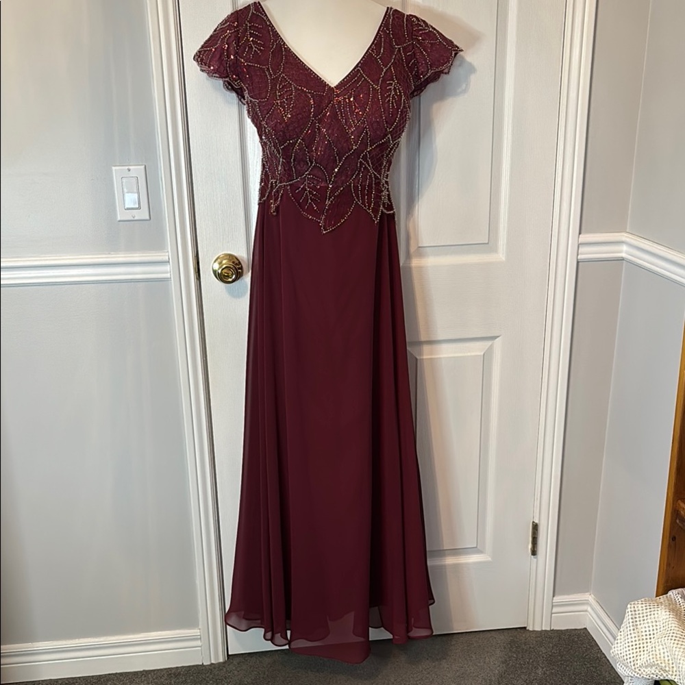 Azazie Cabernet V-Neck Flutter Sleeve Gown Mother of the Bride/Groom dress